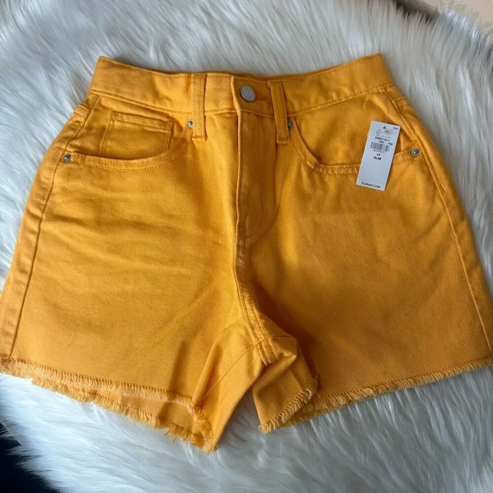 Old Navy Girls High Rise Cut Off Jean Shorts Bundle Size 14 Slim